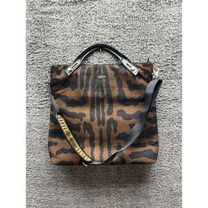 Abbi Animal Print Faux Leather Crossbody Laptop Bag Multicolor Unisex 16" x 16"